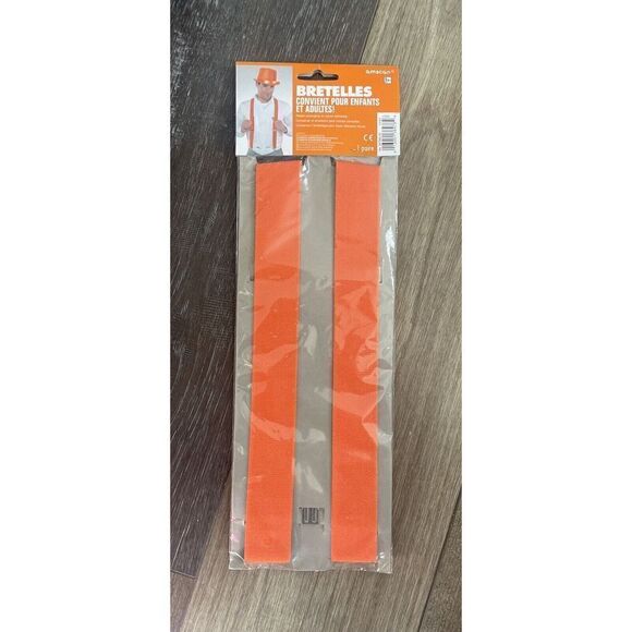 AMSCAN Unisex Orange Novelty Costume Suspenders - Picture 2 of 2